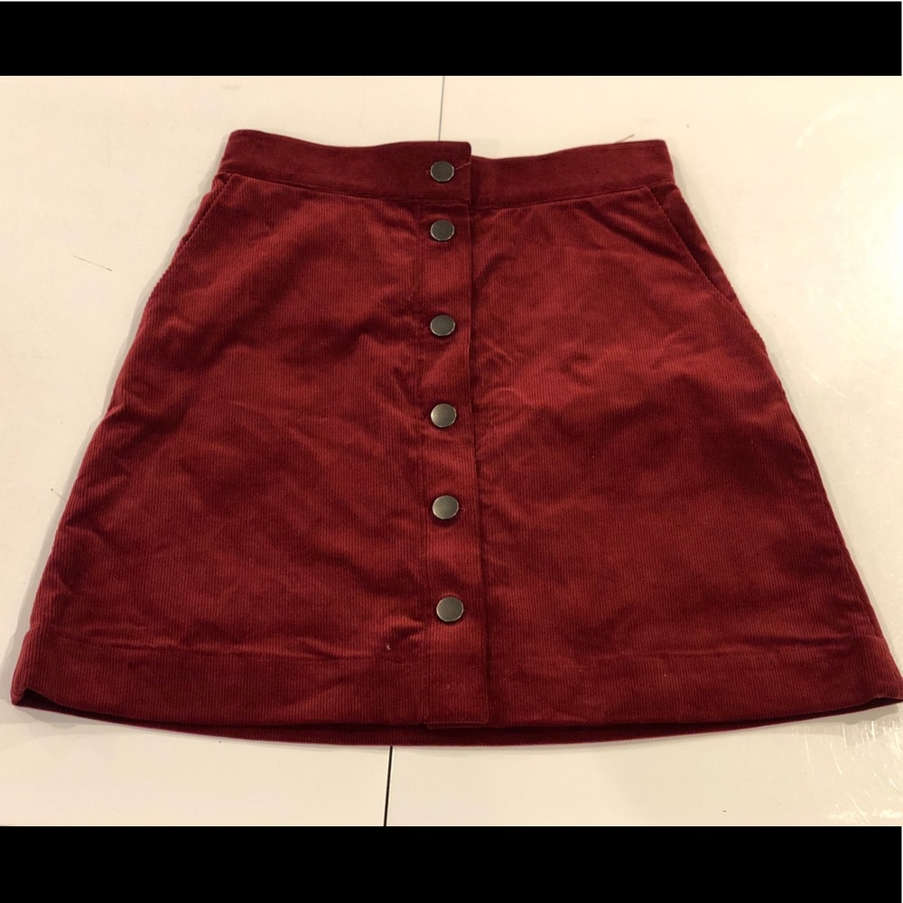 PARIS ATELIER & OTHER STORIES BURGUNDYSKIRT Size2